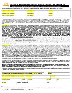 Sky Zone Waiver Shawnee  Form