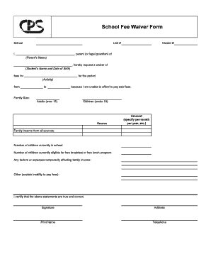 Cps Waiver Form