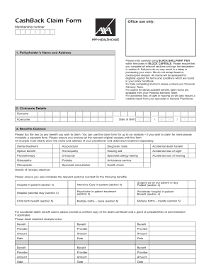 Axa Health Insurance Claim Form