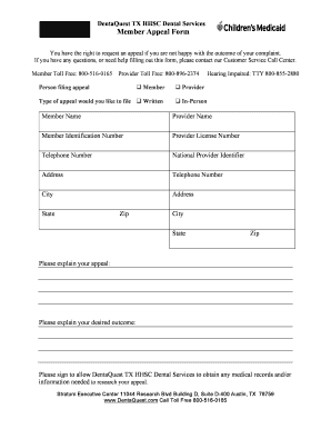 Dentaquest Appeal Form