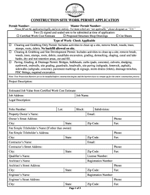  Construction Work Permit Form 2012