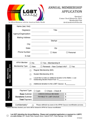 Lgbt Membership Form