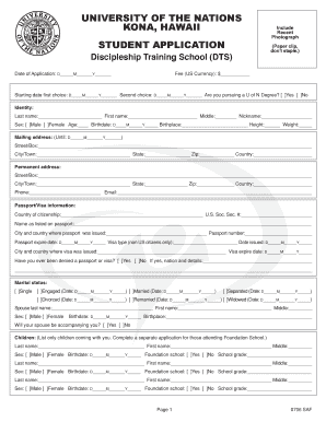 DTS Student Application Form PDF YWAM Kona, University of the Old Uofnkona