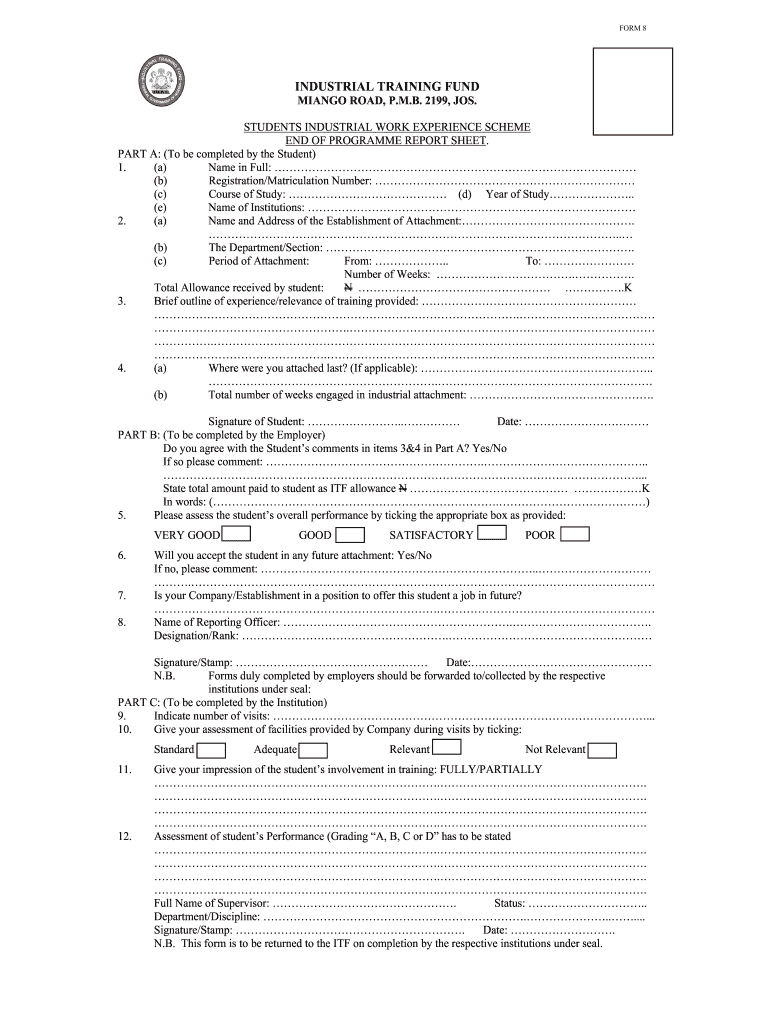 Itf Scaf Form PDF