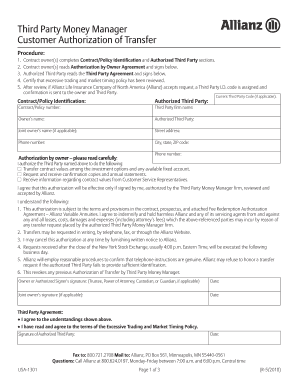 THIRD PARTY MONEY MANAGER Allianz PDF LVZ Advisors  Form