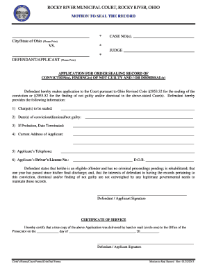  How Much Does Cost Seal Court Record Rocky River 2013