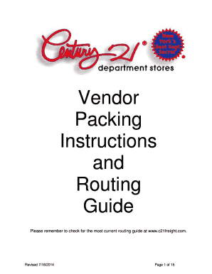 Century 21 Vendor Routing Guide  Form