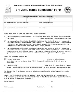 Driver License Form