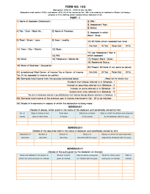 Form 15h in Word Format