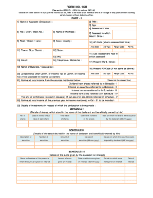 Form 15h Download in Word Format