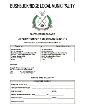 Bushbuckridge Local Municipality Application Form