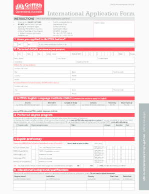 Griffith University Application Form