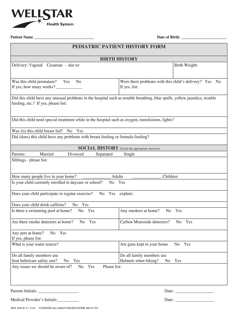 Wellstar New Patient Forms