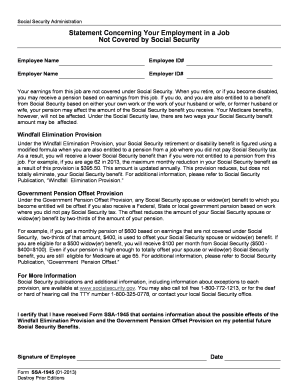 Irs Form Ssa 1945