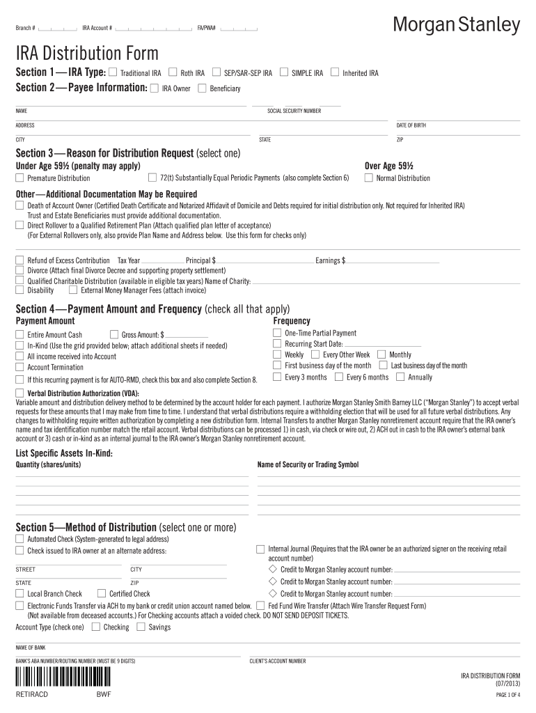 Morgan Stanley Ira Distribution Form