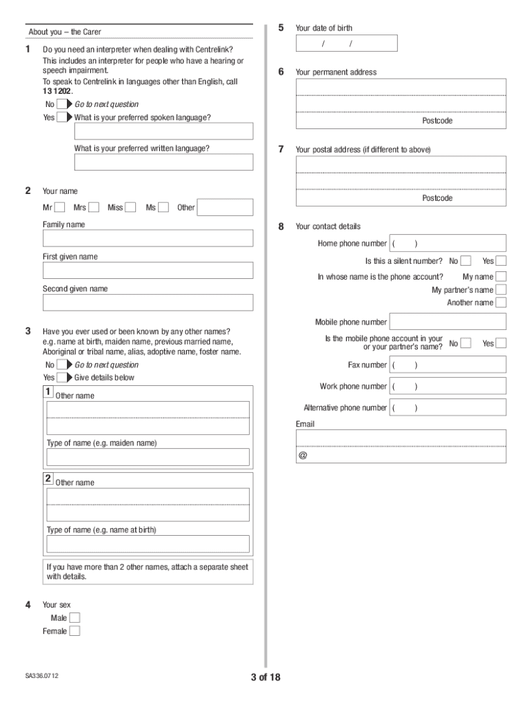 Carer Payment Form