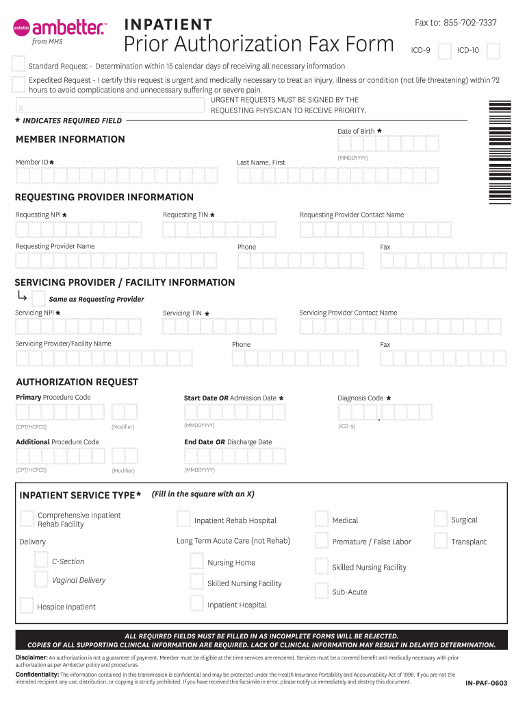 Get and Sign Ambetter Inpatient Prior Authorization Form 