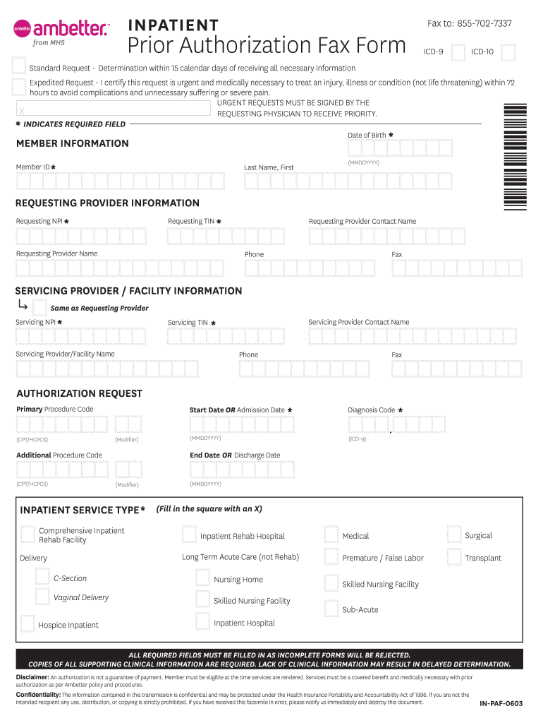 Ambetter Inpatient Prior Authorization Form