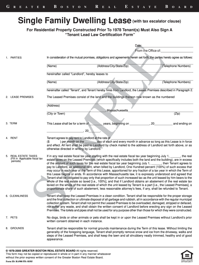 Greater Boston Real Estate Board Lease  Form