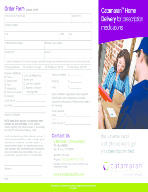 Catamaran Mail Order Forms