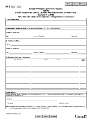  Board of Directors Form 2013