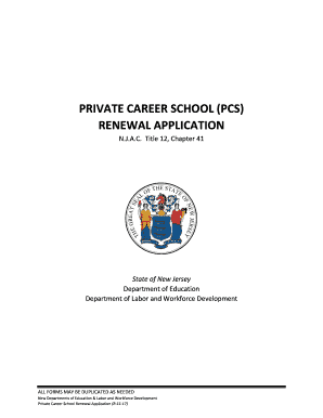  Private Career School Pcs Renewal Application  Department of 2017