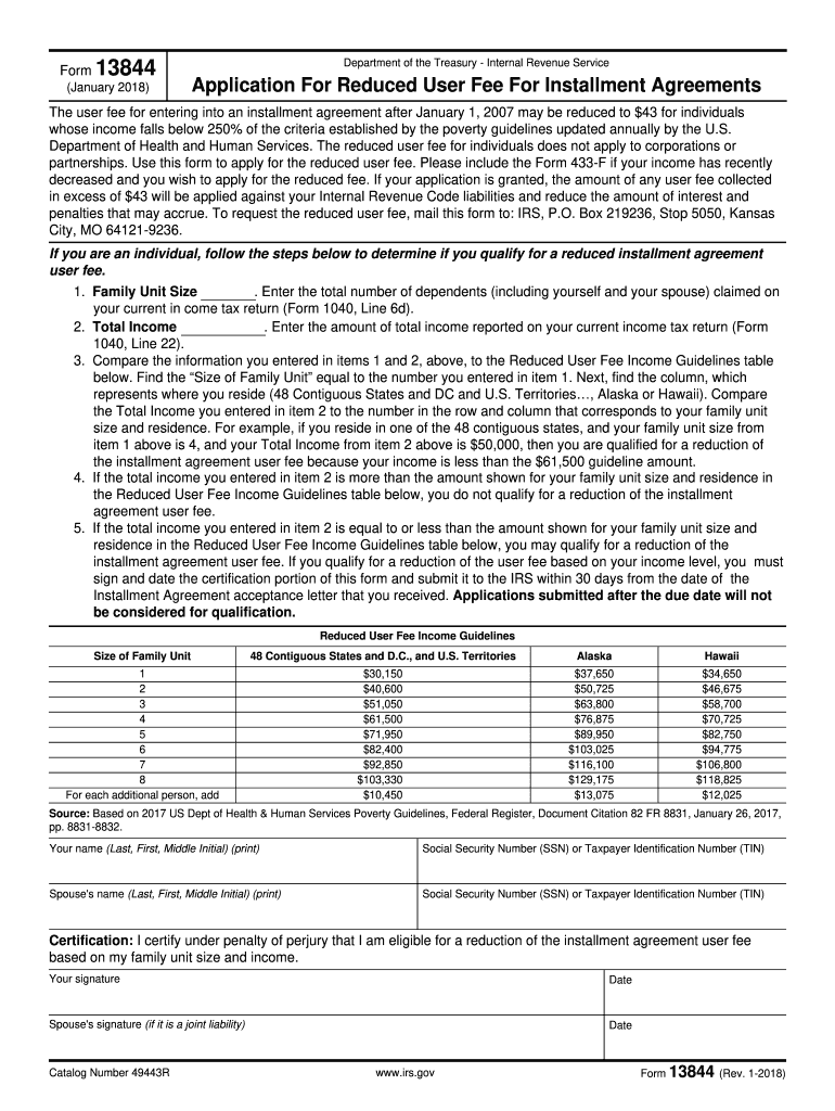  Form 13844 Irs Form 2018