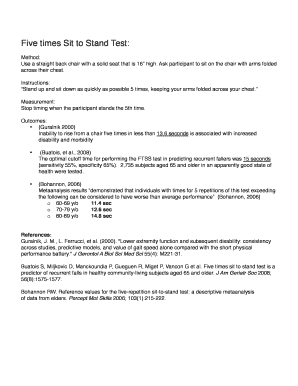 5 Times Sit to Stand Test PDF  Form