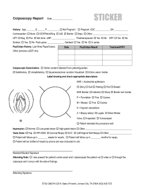 Get and Sign Colposcopy Report  Form