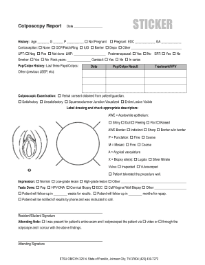 Colposcopy Report  Form