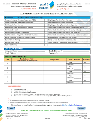  ACCREDITATION TRAINING REGISTRATION FORM 2016