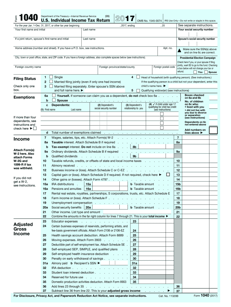  1040  Form 2017