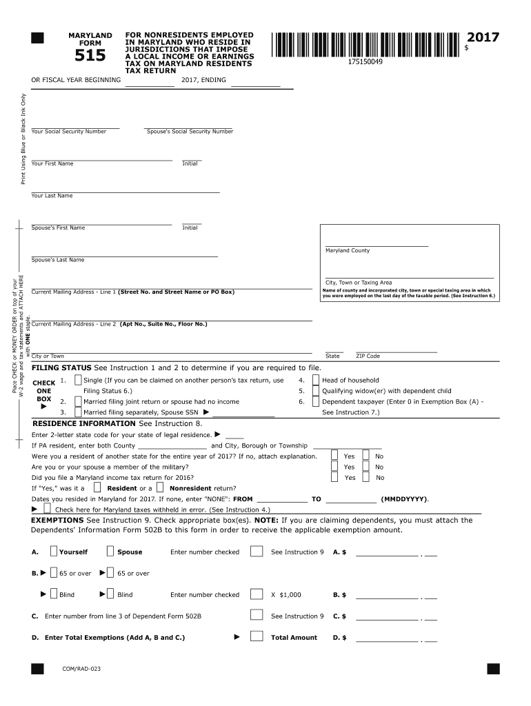 Maryland Tax Forms