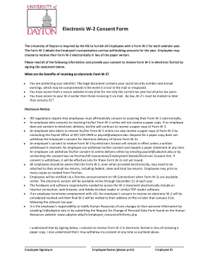 Electronic W 2 Consent Form