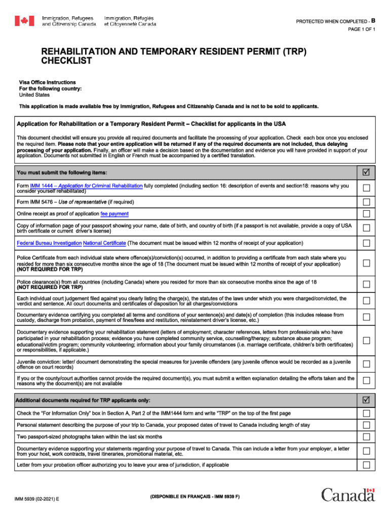  IMMIGRATIONTable of Contents Document Checklist 2021-2024