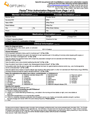  Flector Prior Authorization Request Form Page 1 of 2 2018