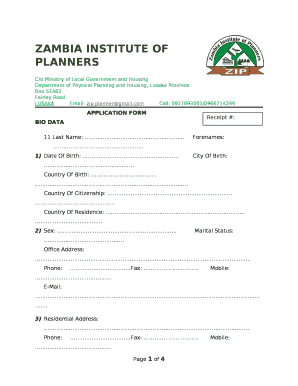 Zambia Institute of Planners  Form