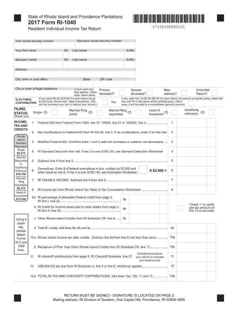  Ri Tax Forms 2017