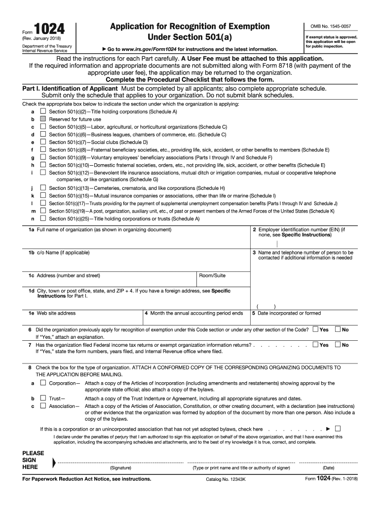  Form 1024 2018-2024