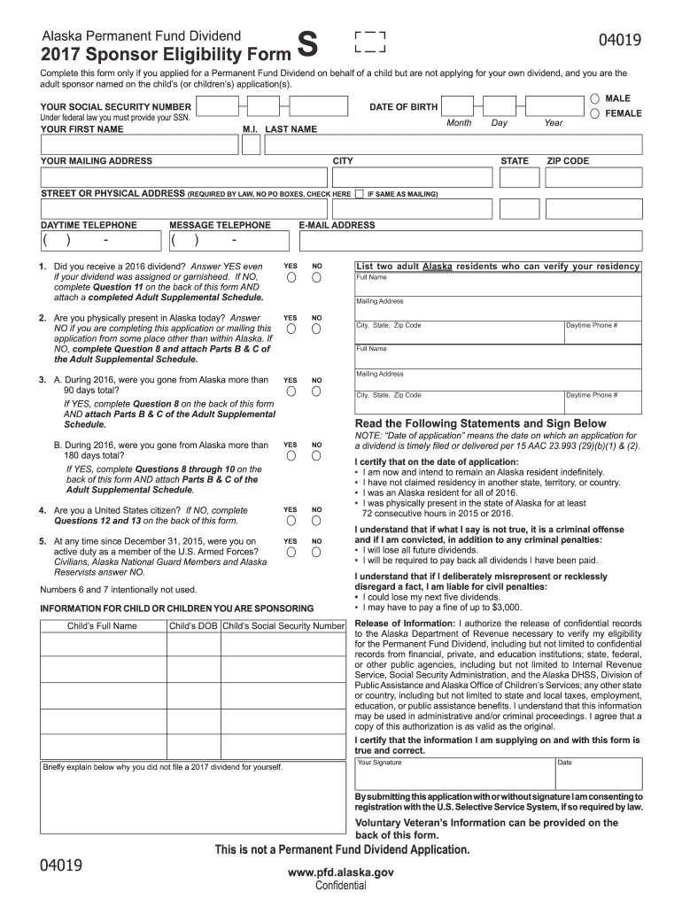 Pfd Application Form