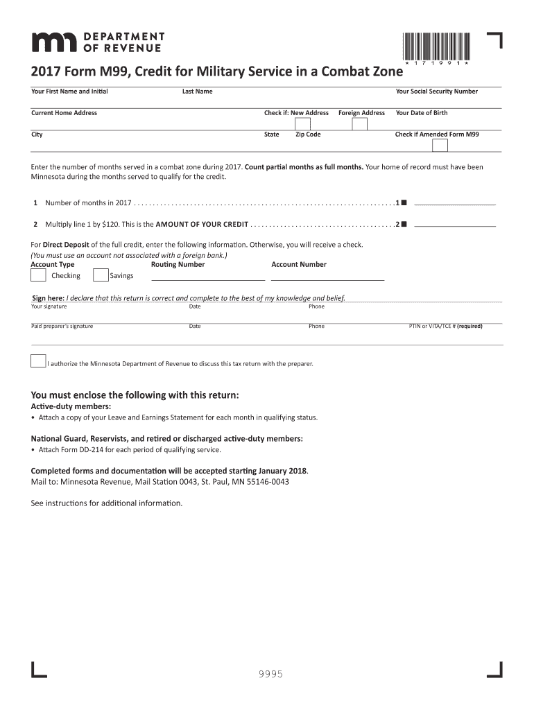  M99 Form 2017