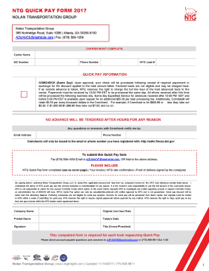 NTG QUICK PAY FORM