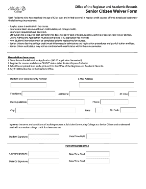 Senior Citizen Waiver Form