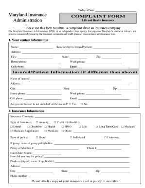 The Maryland Insurance Administration MIA is an Independent State Agency that Regulates Marylands Insurance Industry and  Form