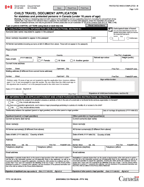  Child Travel Document Application 2019