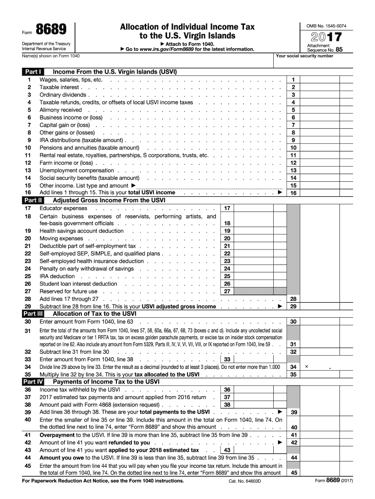  Form 8689pdffillercom 2017