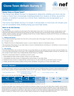 Clone Town Survey Template  Form