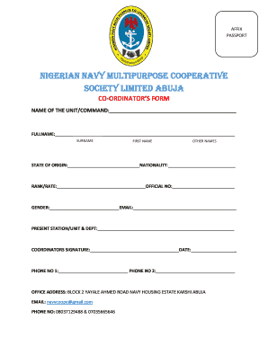 Nigerian Navy Cooperative Loan Form