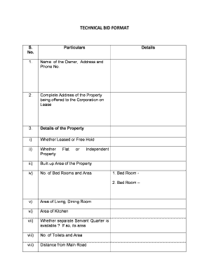 Technical Bid Examples  Form