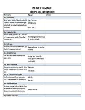 8 Step Problem Solving Template  Form